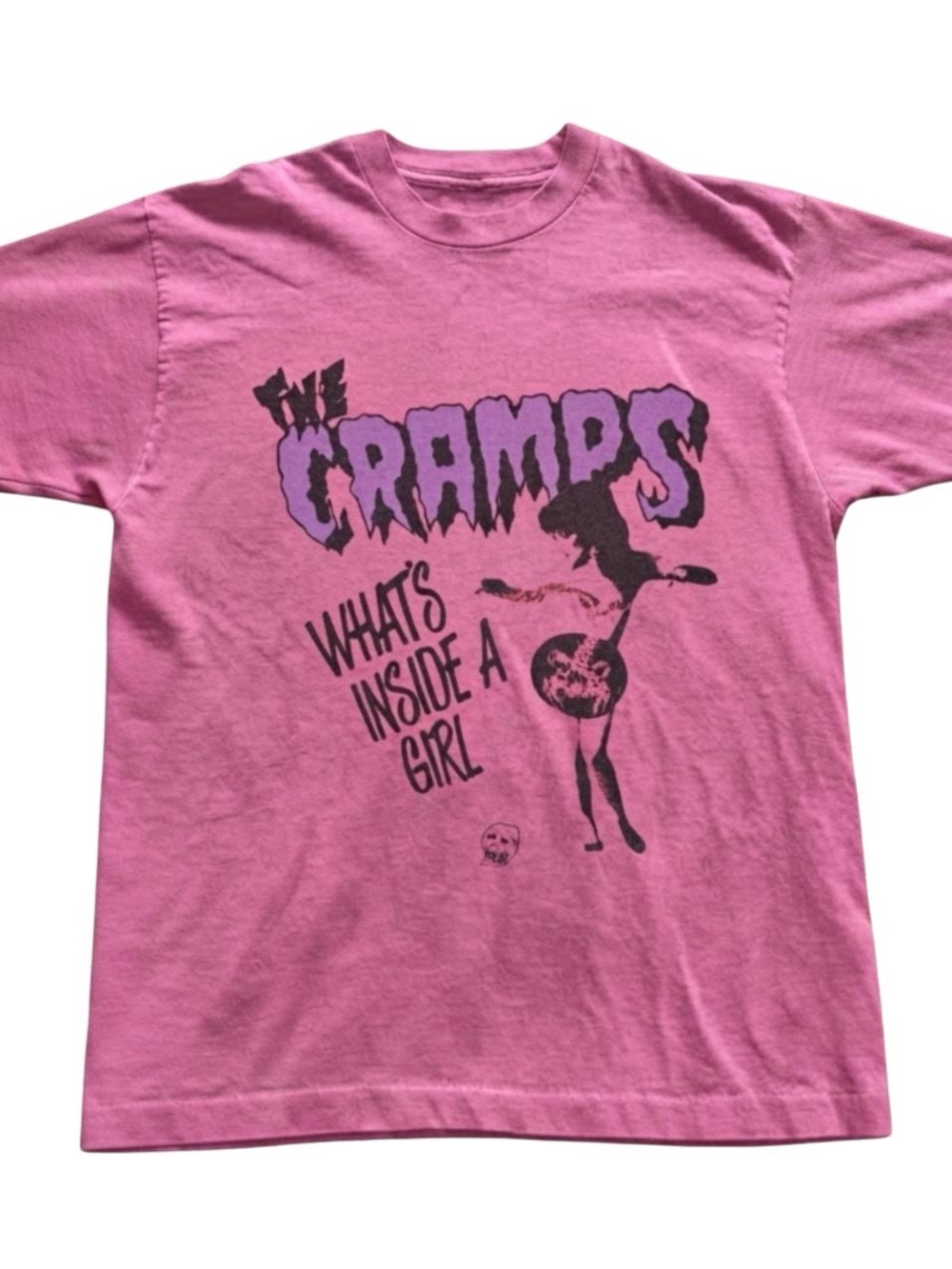 The Cramps Pink Graphic Tee with Band Print